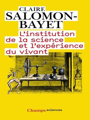cover image of L'institution de la science et l'expérience du vivant